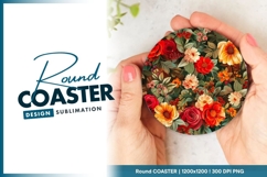 Floral Round Coaster Png Product Image 1