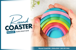 Colorful abstract paper cut round coaster png Product Image 1
