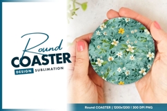 Floral Round Coaster Png Product Image 1