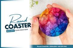 Alcohol ink abstract round coaster png Product Image 1
