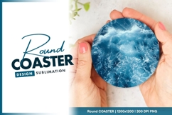 Circular Blue Ocean Wave Texture Round Coaster Png Product Image 1
