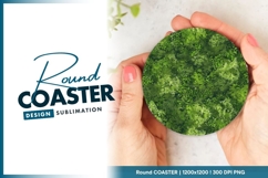 Overhead View of Lush Green Foliage in a Round Coaster Png Product Image 1