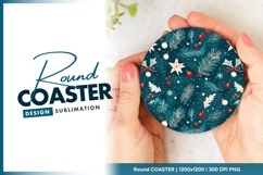 Christmas Ornament Design with Fir Round Coaster Product Image 1