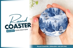 Leopard Face Illustration in a Circle with Round Coaster Product Image 1