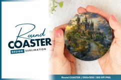Festive Christmas Round Coaster Png Product Image 1