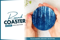 Blue Icicles Hanging Inside a Circle with Round Coaster Png Product Image 1