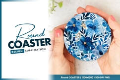 Watercolor Floral Design Round Coaster Round Coaster Png Product Image 1