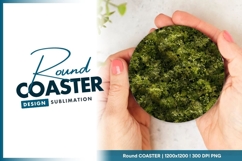 Circular Green Plant Wall Texture with Round Coaster Png Product Image 1