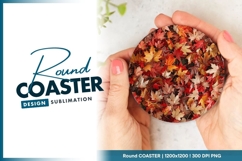 Autumn Leaves in a Round Coaster Png Product Image 1