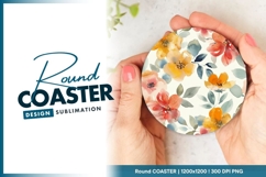 Floral Round Coaster Design Product Image 1