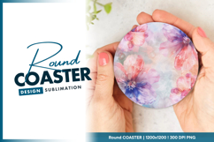Watercolor floral background for round coaster png Product Image 1