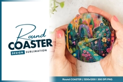 Colorful Round Coaster Design Product Image 1