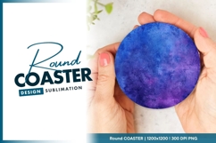 Abstract blue purple textured background for round coaster Product Image 1