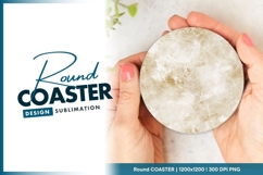 Beige distressed texture with cracks and lines round coaster Product Image 1