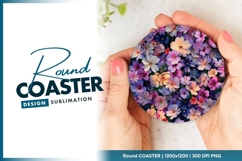 Colorful floral pattern round coaster png design Product Image 1