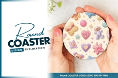 Seamless pattern featuring cute baby round coaster Product Image 1