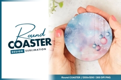 Watercolor christmas ornaments round coaster png Product Image 1