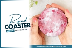 Pink watercolor circle texture round coaster png Product Image 1