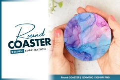 Abstract watercolor texture round coaster png Product Image 1