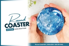 Heart shaped ice round coaster png Product Image 1