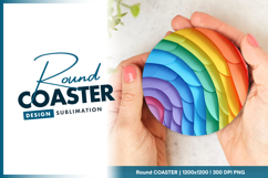 Colorful rainbow round coaster png design Product Image 1