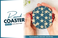 Distressed american flag round coaster png Product Image 1