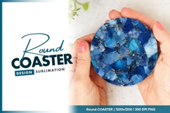 Blue abstract round coaster png design Product Image 1