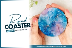 Abstract fluid art round coaster design Product Image 1
