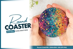 Colorful round background with dots for round coaster png Product Image 1