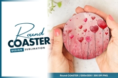 Heart balloons round coaster png design Product Image 1