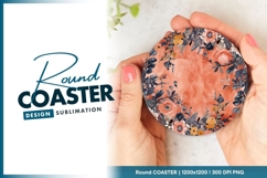Floral Round Coaster Png Product Image 1