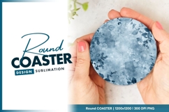 Blue Floral Round Coaster Png Product Image 1