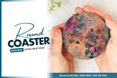 Floral Round Coaster Png Product Image 1