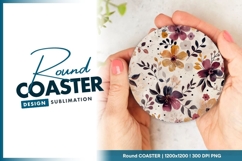 Floral Round Coaster Png Product Image 1