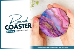 Abstract Fluid Art Round Coaster Png Product Image 1