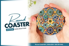 Colorful Geometric Patterned Round Coaster Product Image 1