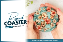 Floral Round Coaster Png Product Image 1