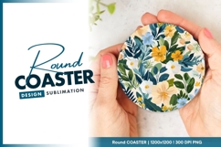 Floral Round Coaster Png Product Image 1