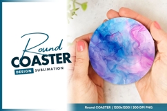 Abstract Fluid Art Round Coaster Png Product Image 1