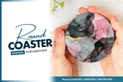 Abstract Fluid Art Round Coaster Design Product Image 1