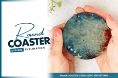 Distressed American Flag Round Coaster Png Product Image 1