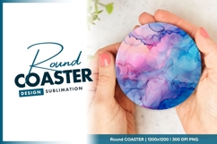 Abstract Fluid Art Round Coaster Png Product Image 1