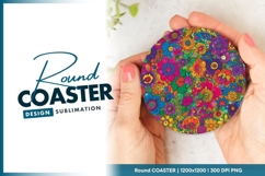 Colorful Floral Pattern Round Coaster Round Coaster Png Product Image 1