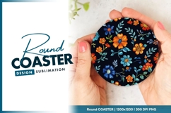 Floral Pattern Round Coaster Png Product Image 1