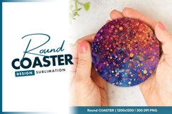 Colorful Abstract Circle with Bokeh Effect Round Coaster Png Product Image 1