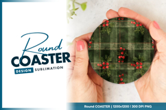Christmas plaid seamless pattern with Round coaster png Product Image 1