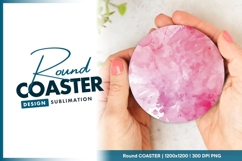 Pink Watercolor Splatter Round Coaster Png Product Image 1