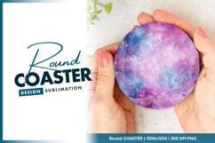 Watercolor Galaxy Round Coaster Png Product Image 1