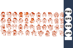 Vintage Cupid Vector SVG Bundle For Valentine Crafts Product Image 1