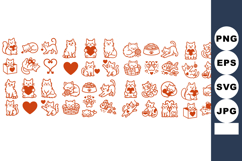 Cute Cat Icon Vector Clipart Bundle for Crafts Product Image 1